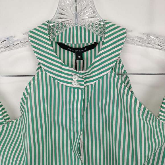 NWT Walter Baker Tamera 100% Cotton Cold Shoulder Button Down Blouse Sz.XS - Picture 5 of 13